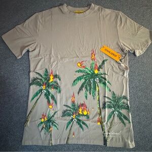 Civilized Gray Graphic Skull & Palm TreeT-Shirt